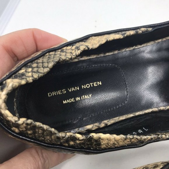 Dries Van Noten Embossed Python Flats 38.5 Pointed - Picture 6 of 12